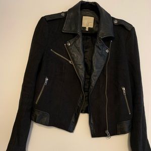 Joie leather and knit Moto jacket